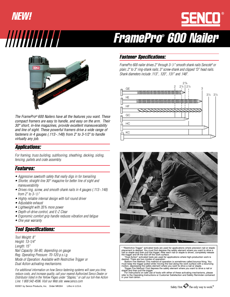 Senco FramePro 600 User Manual | 1 page