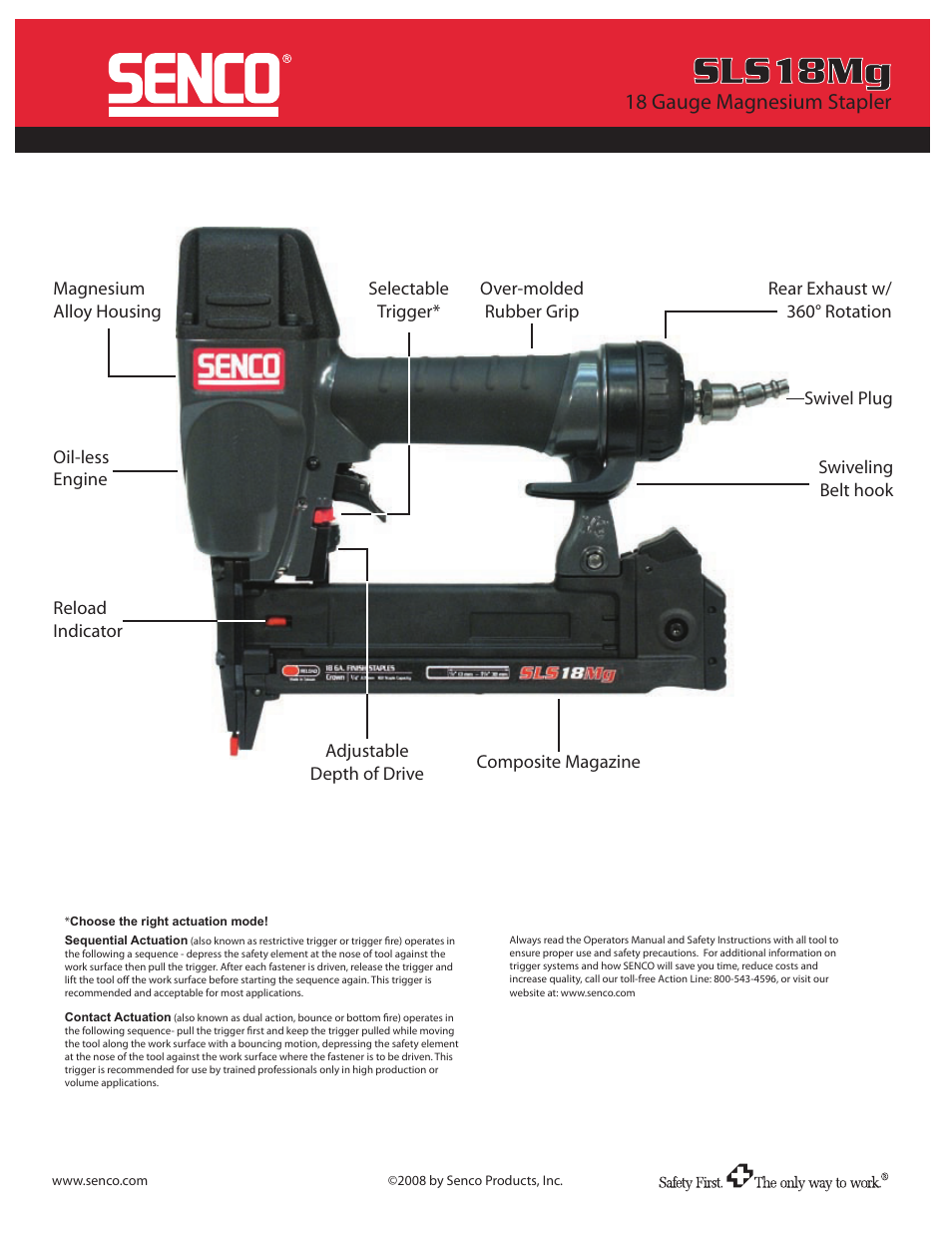 Sls18mg_ss2.pdf, Sls18mg, 18 gauge magnesium stapler | Senco SLS18MG  EN User Manual | Page 2 / 2