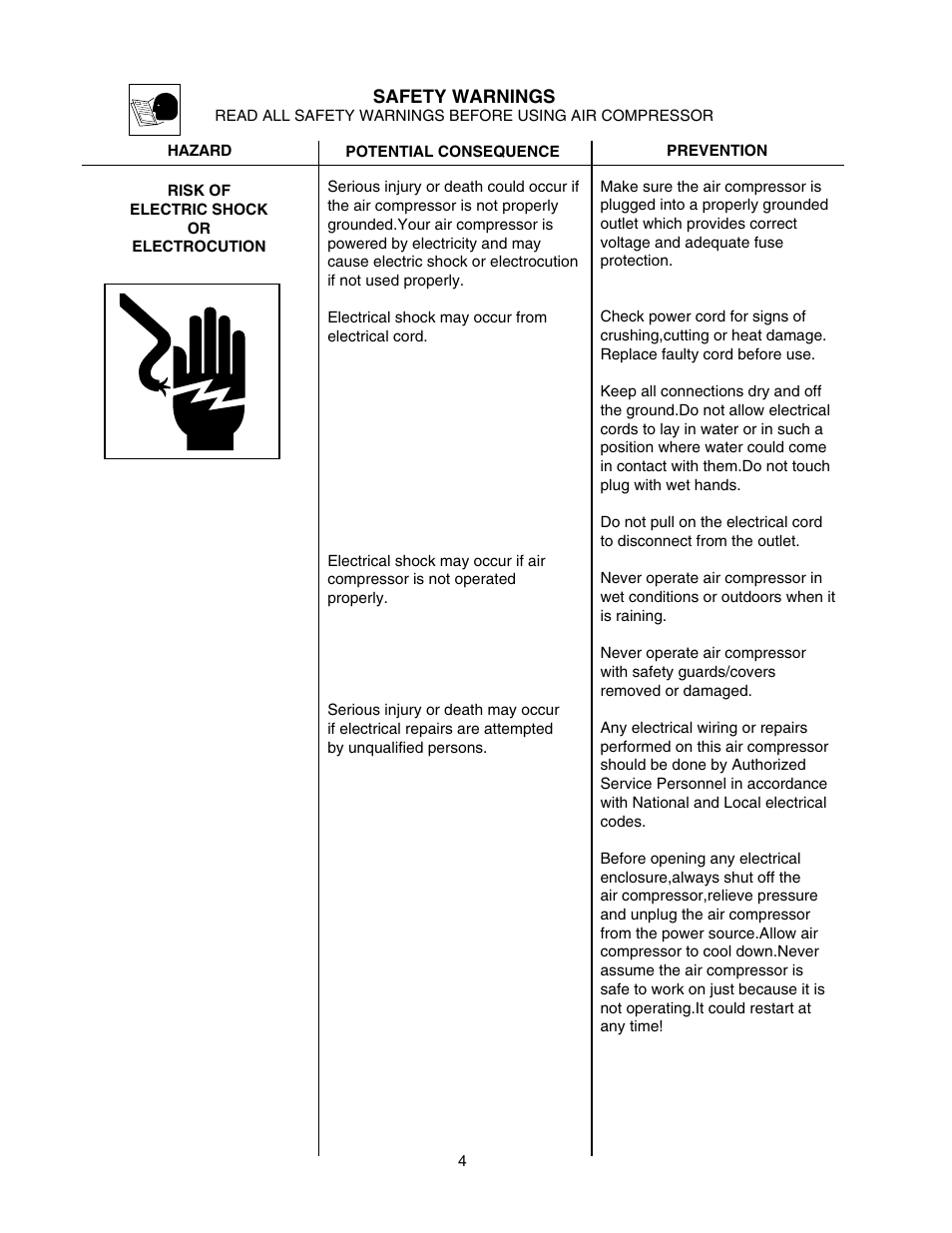 Senco WARRANTY PC1108 User Manual | Page 4 / 48