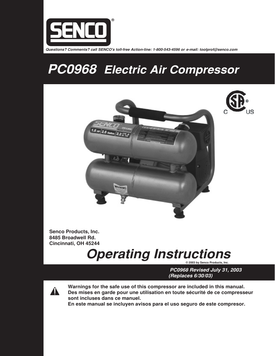 Senco PC0968 User Manual | 48 pages