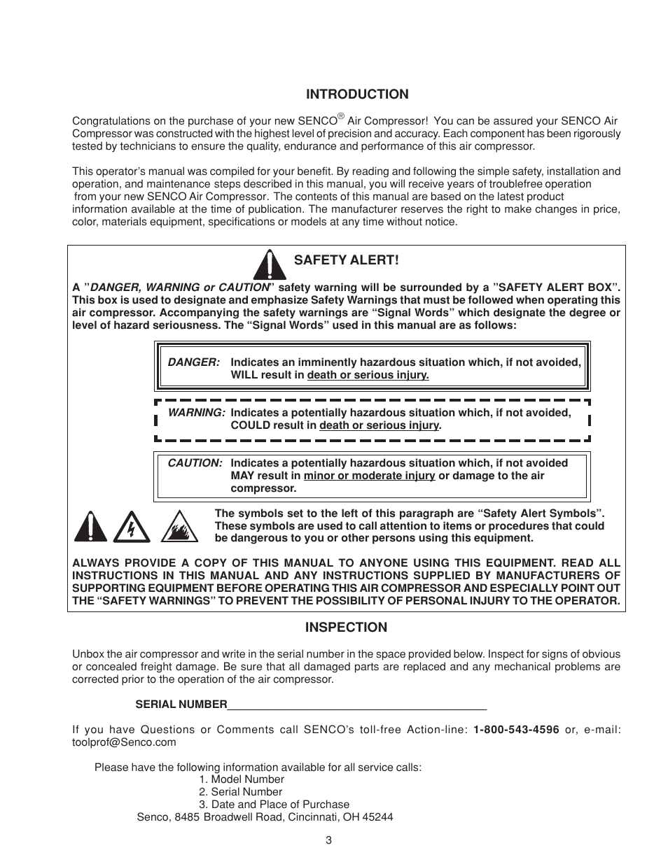 Senco PC0968 User Manual | Page 3 / 48