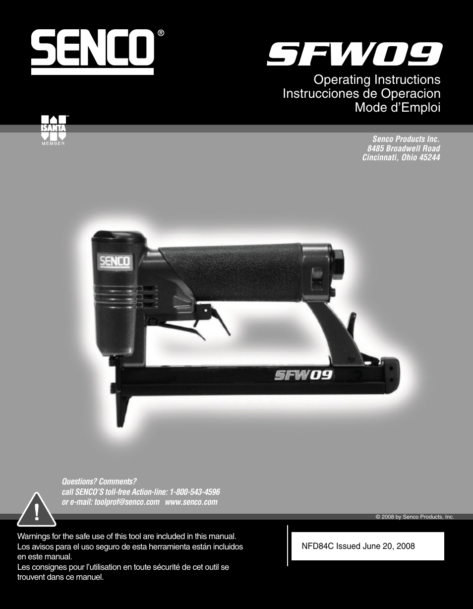 Senco SFW09 User Manual | 12 pages