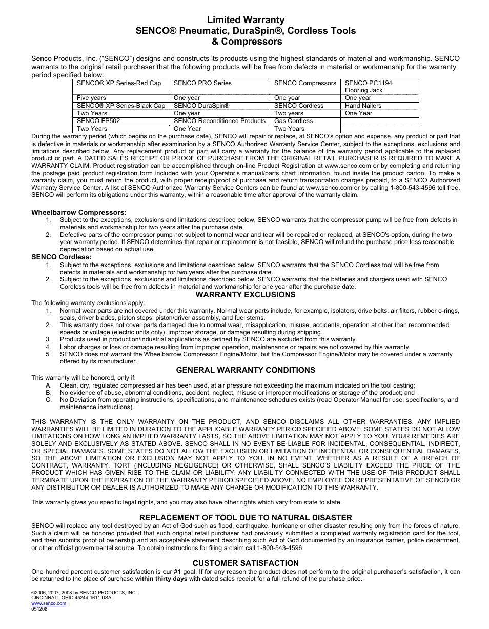 Senco SFW09 User Manual | Page 10 / 12