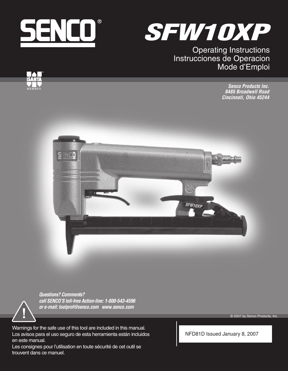Senco SFW10XP User Manual | 10 pages