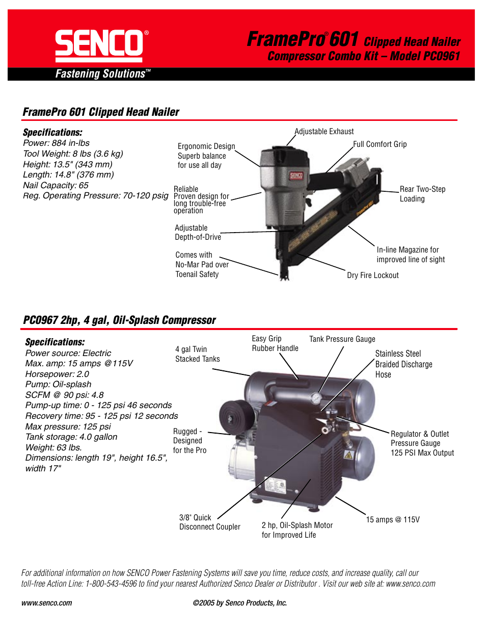 Framepro, Fastening solutions | Senco Frame Pro 0961 User Manual | Page 2 / 2