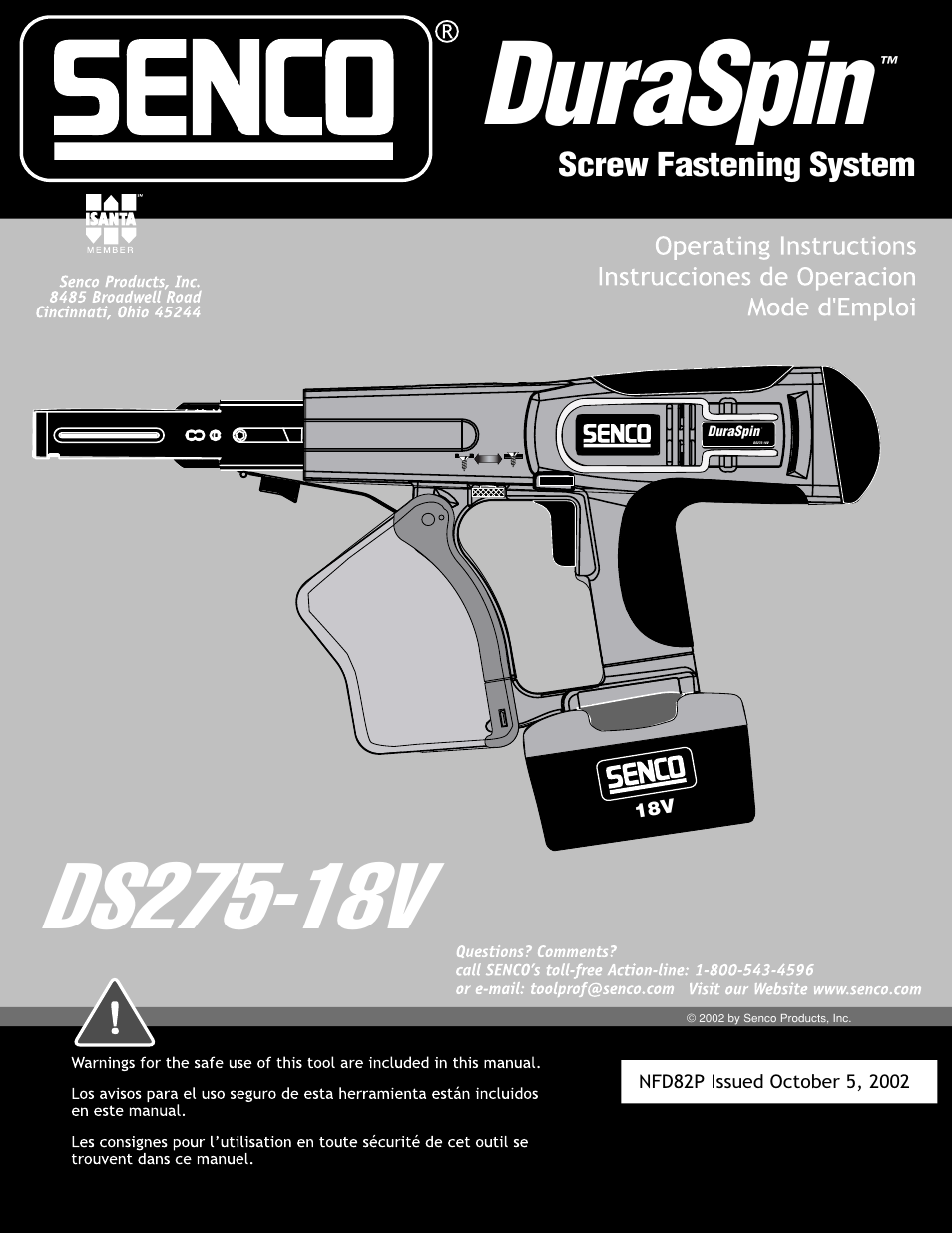 Senco DS275-18V User Manual | 20 pages