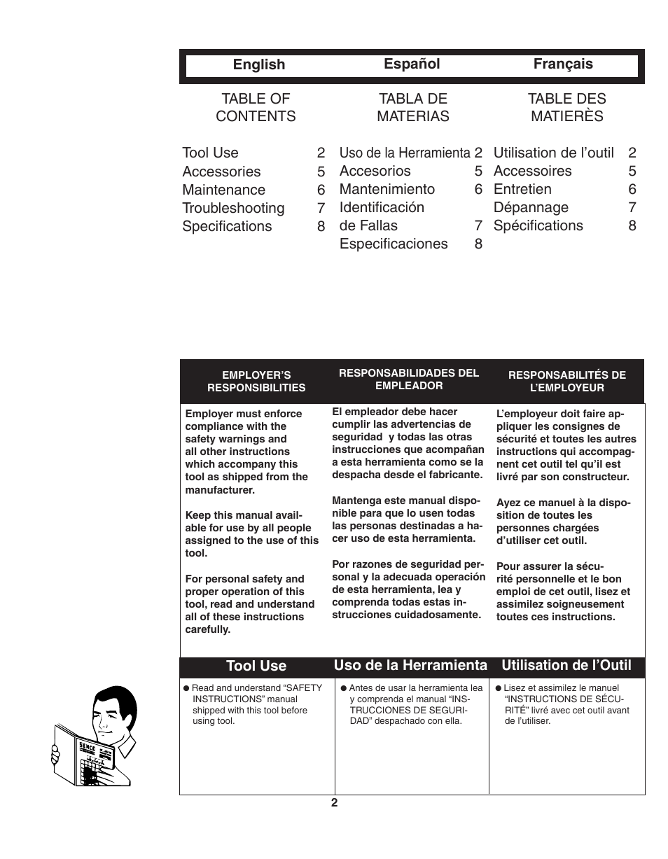 Senco SFT10XP User Manual | Page 2 / 10