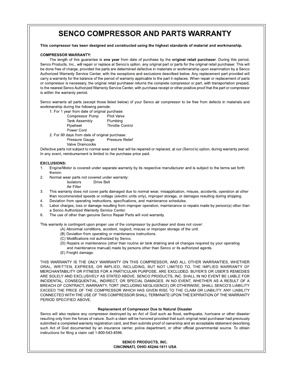 Senco PC1131 User Manual | Page 16 / 16