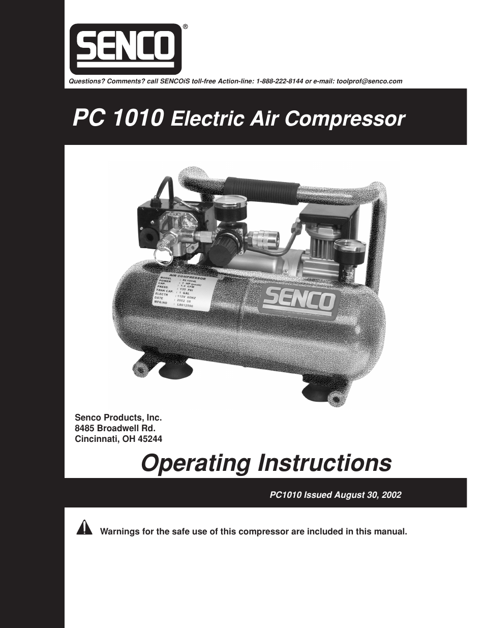 Senco PC1010 User Manual | 16 pages
