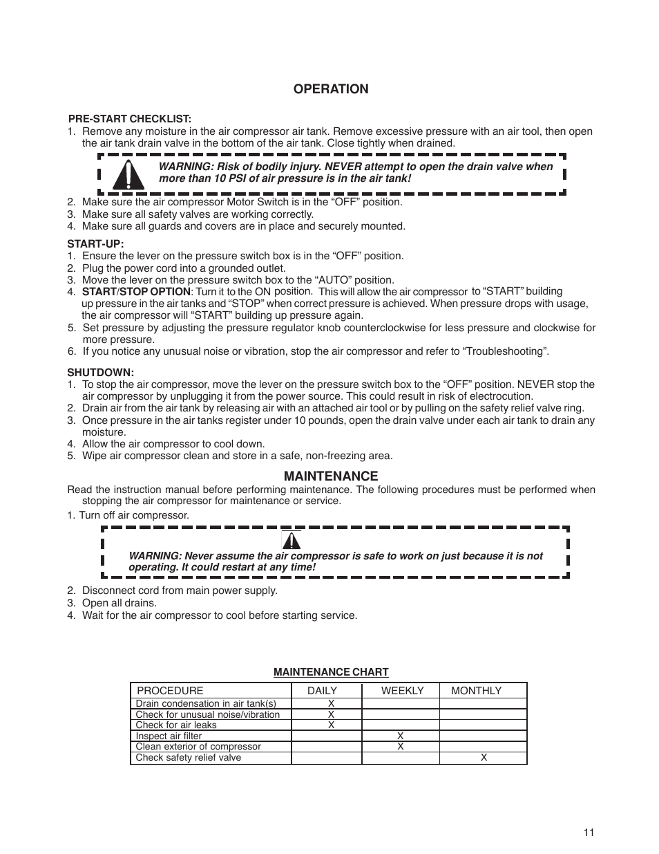 Operation | Senco PC1010 User Manual | Page 11 / 16