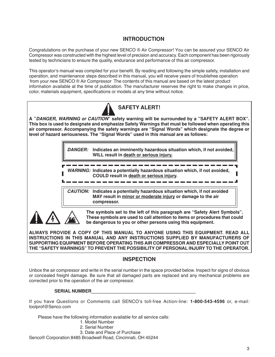 Introduction | Senco PC1010 User Manual | Page 3 / 16