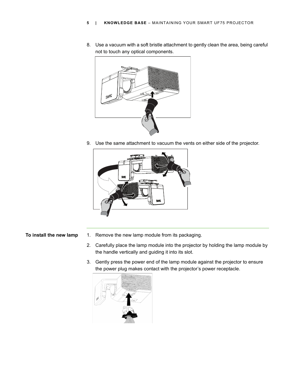 Smart Technologies SMART UF75 User Manual | Page 5 / 11