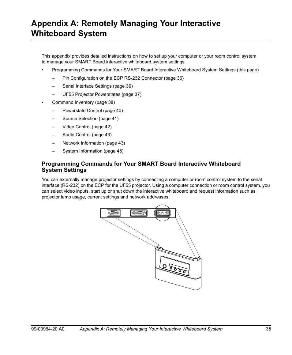 Smart Technologies Smart Board 560 and 580 Interactive Whiteboards And UF55 Projectors 99-00964-20 User Manual | Page 45 / 76