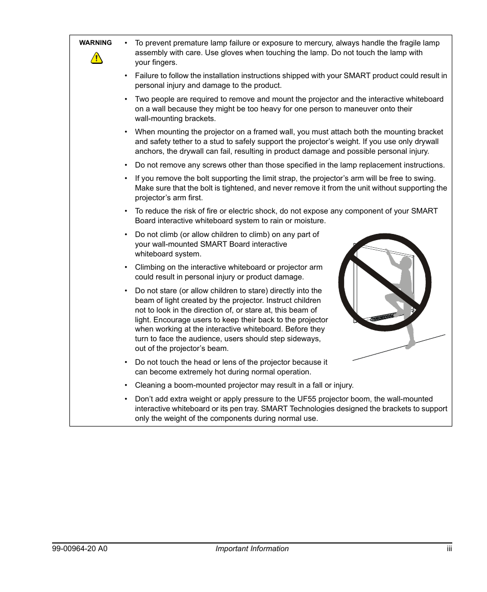 Smart Technologies Smart Board 560 and 580 Interactive Whiteboards And UF55 Projectors 99-00964-20 User Manual | Page 5 / 76
