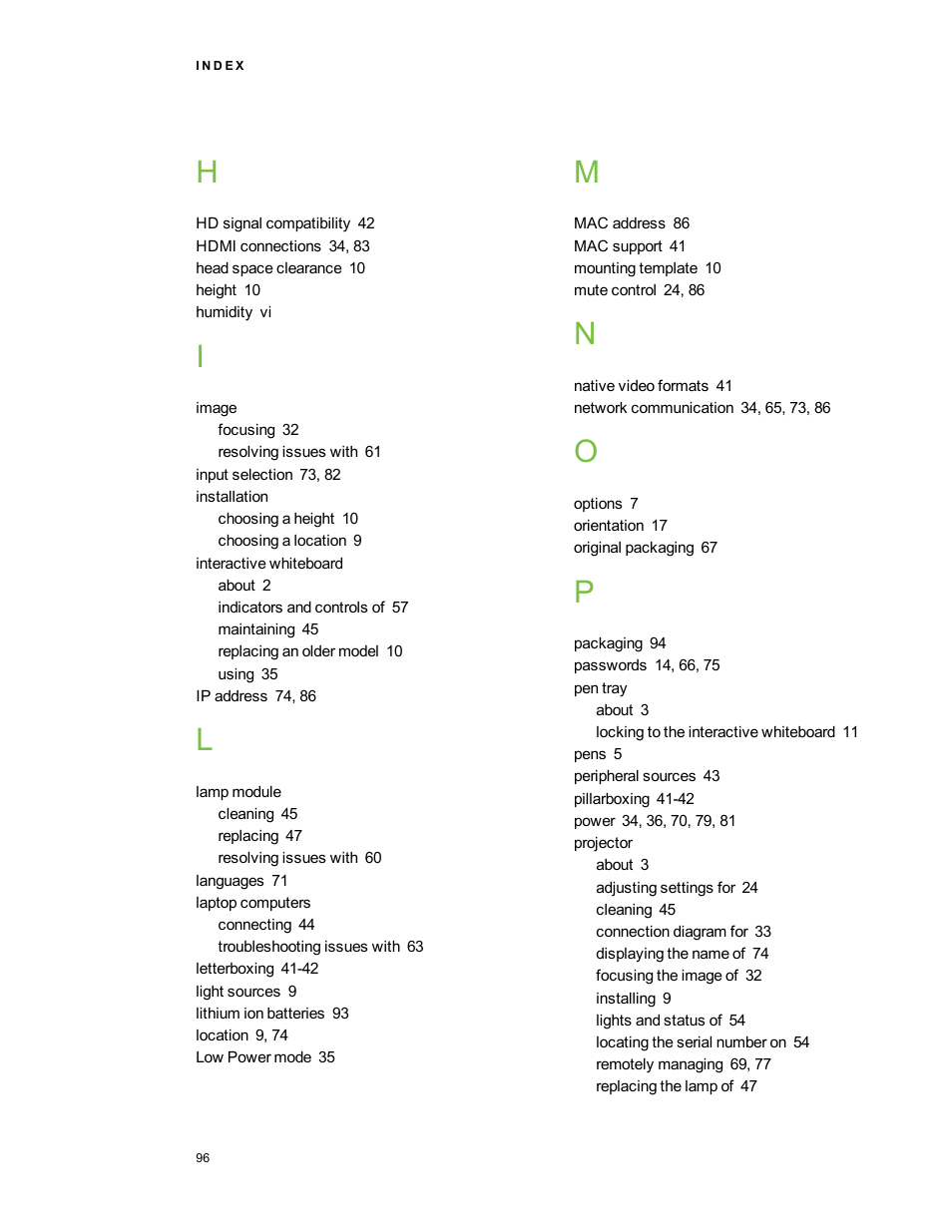 Smart Technologies Smart Board 800ixe-SMP User Manual | Page 106 / 110