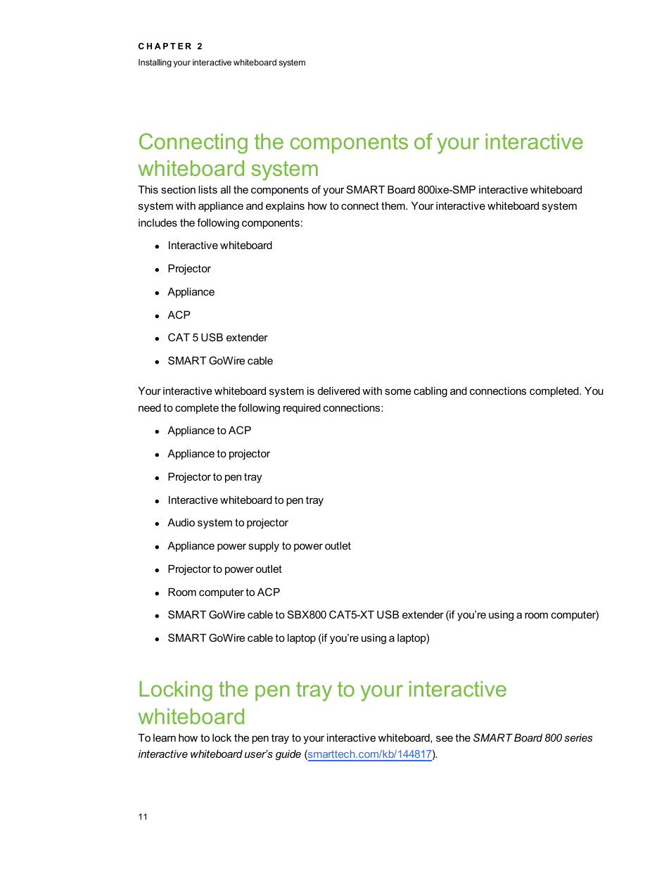 Smart Technologies Smart Board 800ixe-SMP User Manual | Page 21 / 110