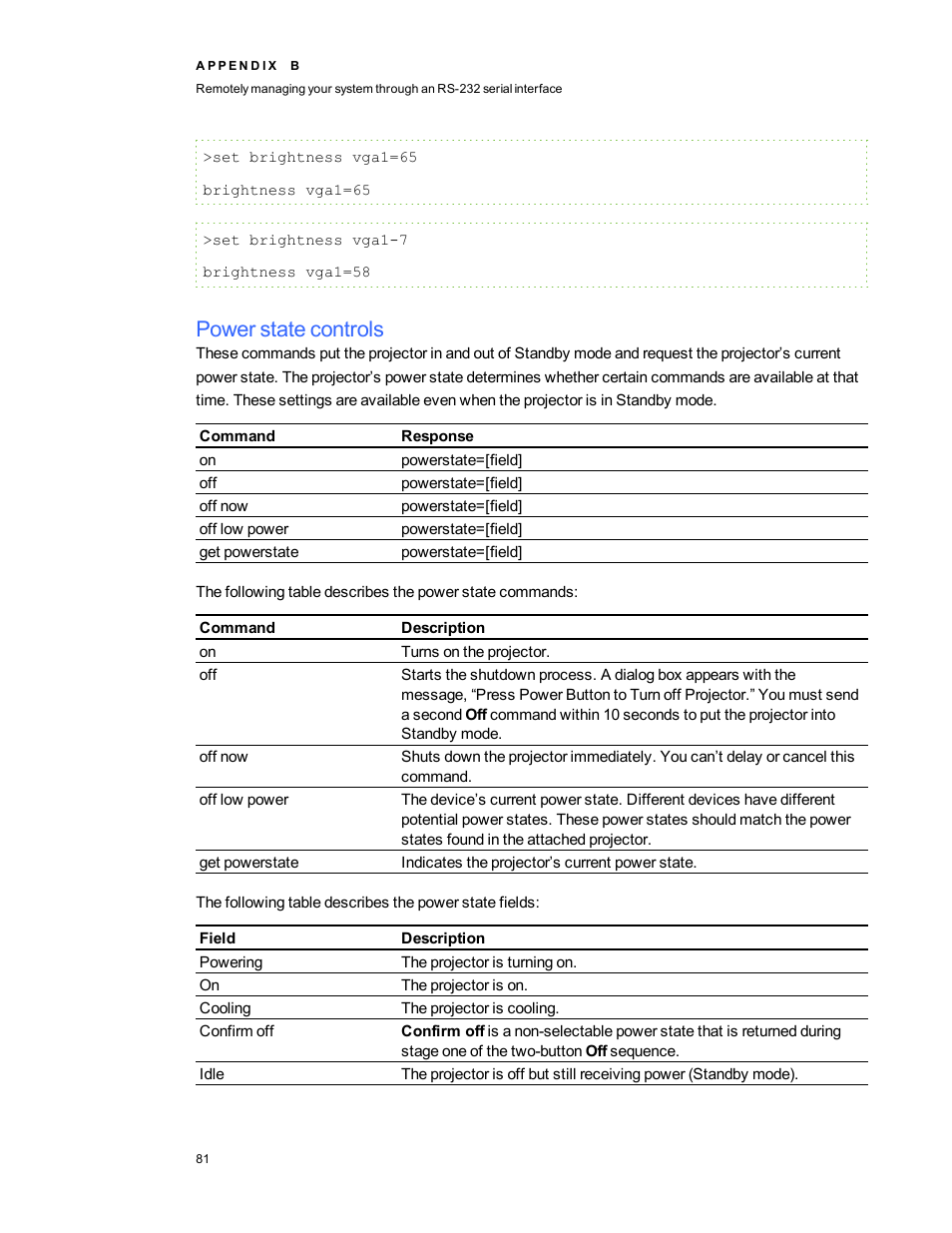 Power state controls | Smart Technologies Smart Board 800ixe-SMP User Manual | Page 91 / 110