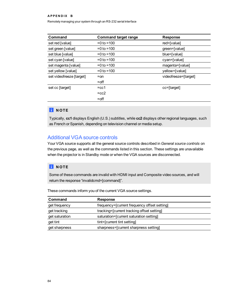 Additional vga source controls | Smart Technologies Smart Board 800ixe-SMP User Manual | Page 94 / 110