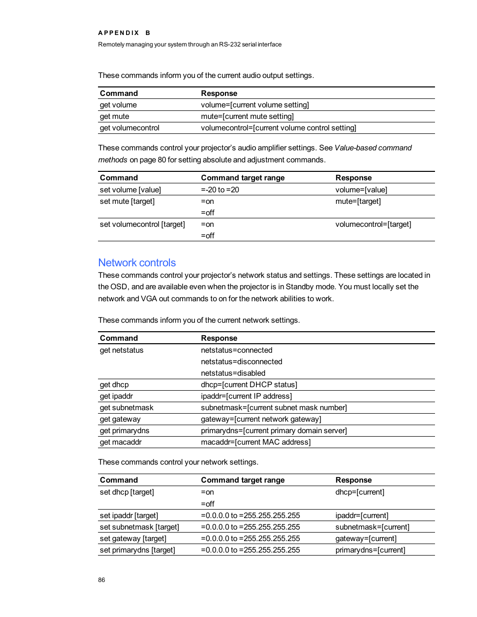 Network controls | Smart Technologies Smart Board 800ixe-SMP User Manual | Page 96 / 110