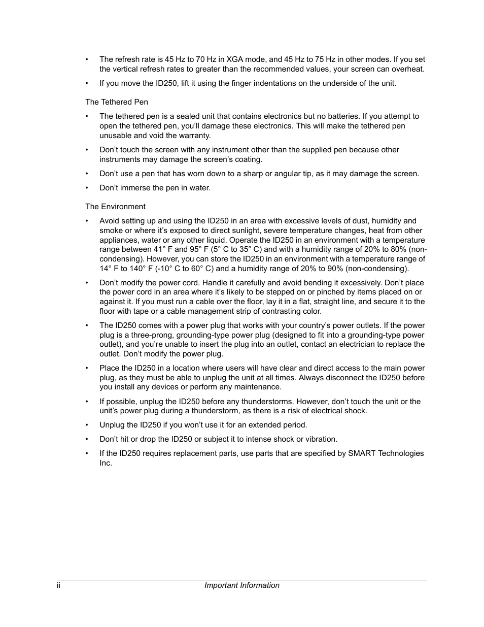 Smart Technologies Sympodium ID250 User Manual | Page 4 / 31