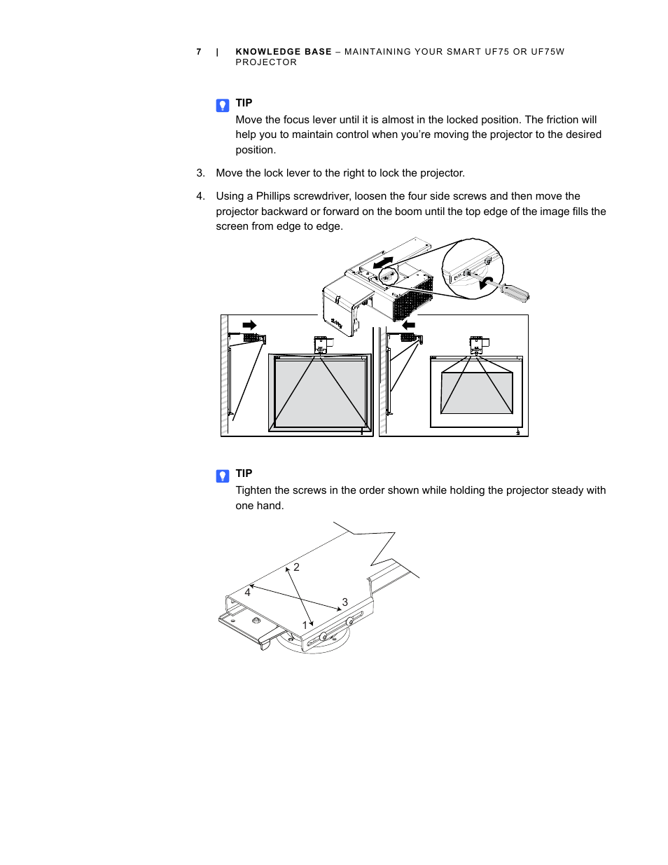 Smart Technologies Smart Projector UF75/UF75w User Manual | Page 7 / 10