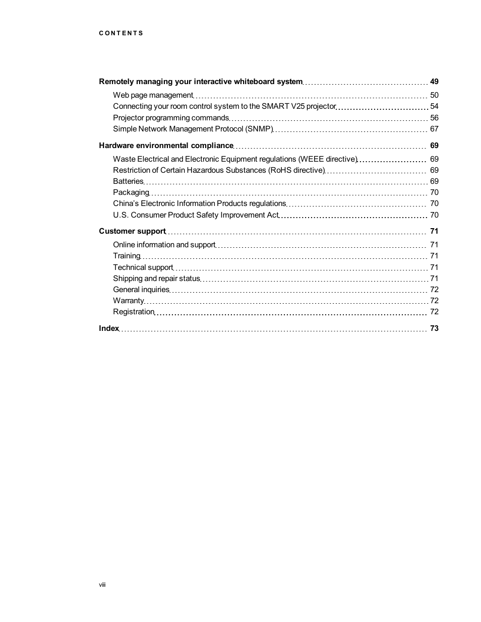 Smart Technologies Smart board Interactive Whiteboard system 400iv User Manual | Page 10 / 88