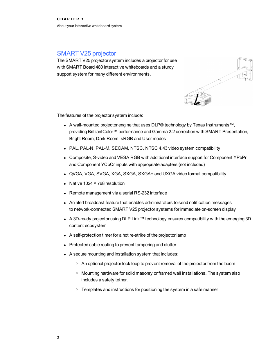 Smart v25 projector | Smart Technologies Smart board Interactive Whiteboard system 400iv User Manual | Page 13 / 88