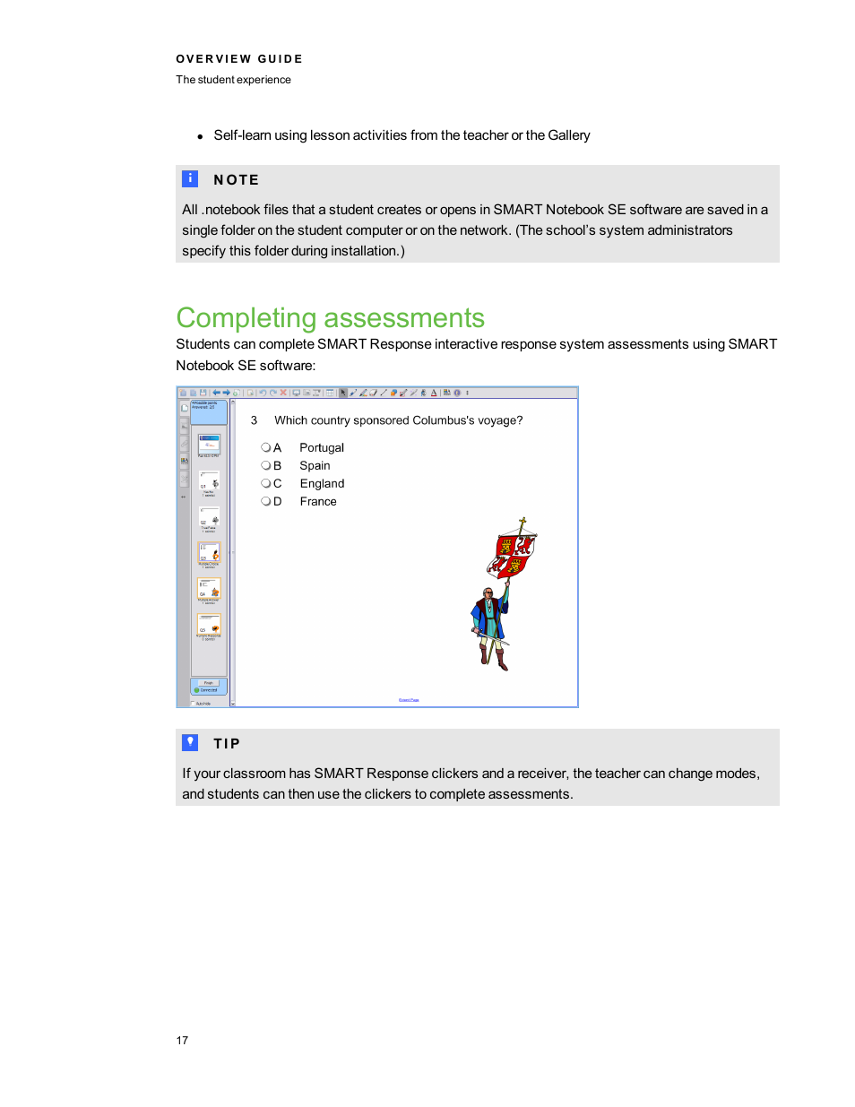 Completing assessments | Smart Technologies Smart Clasroom Suite 2010 User Manual | Page 21 / 26