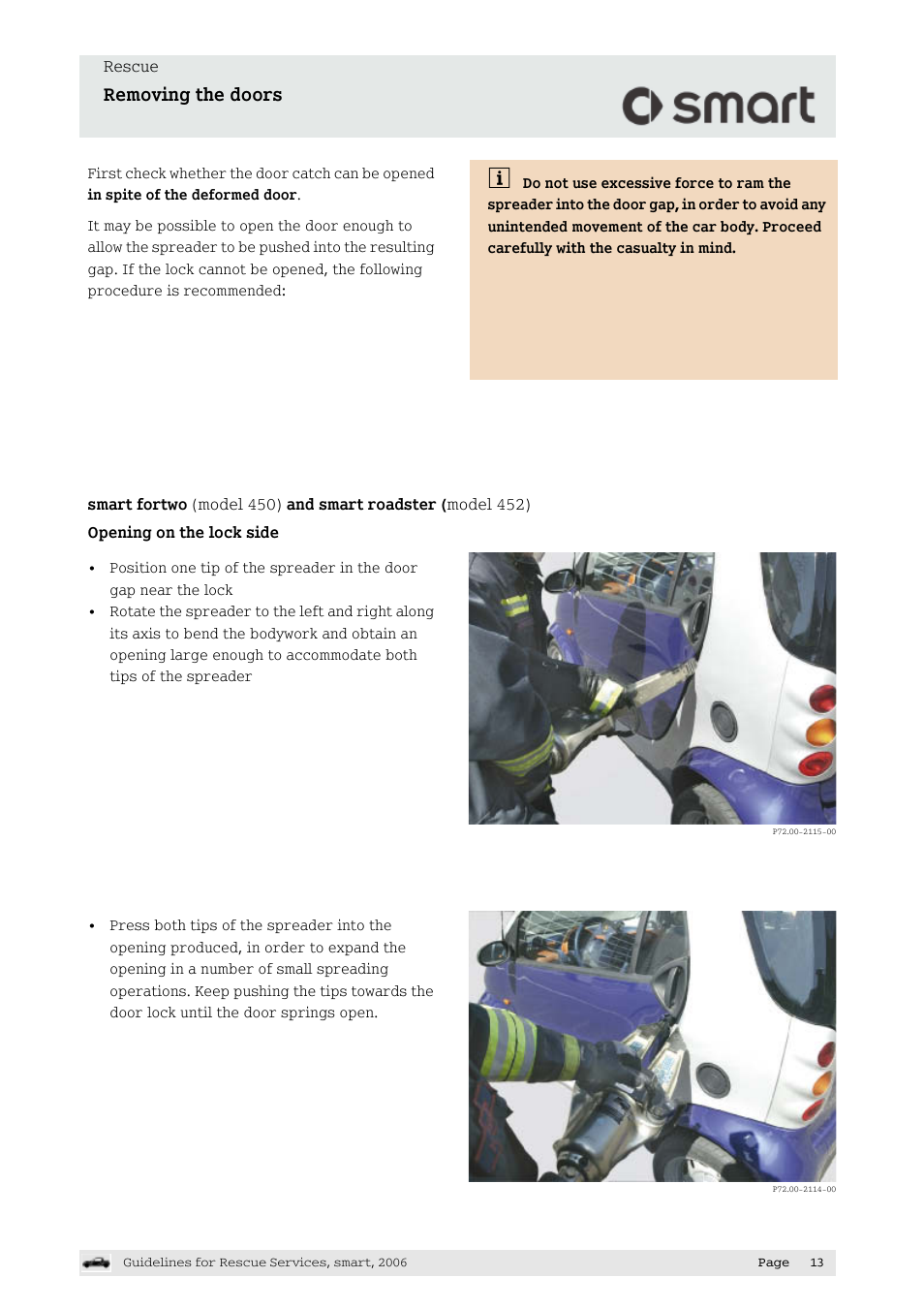 Removing the doors | Smart Technologies smart forfour 454 User Manual | Page 14 / 44