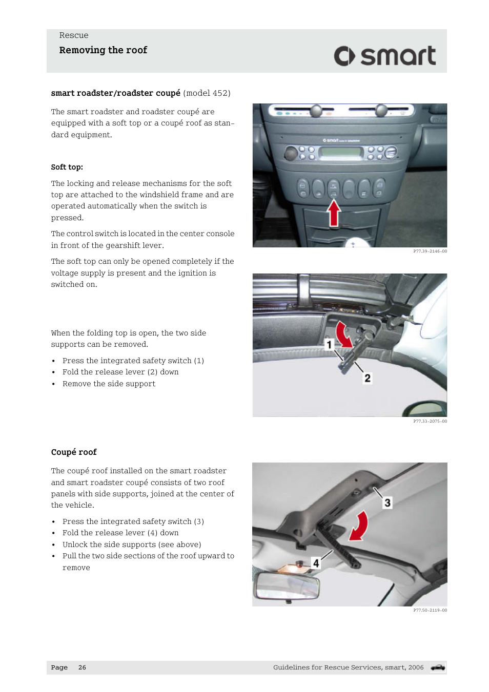 Removing the roof | Smart Technologies smart forfour 454 User Manual | Page 27 / 44