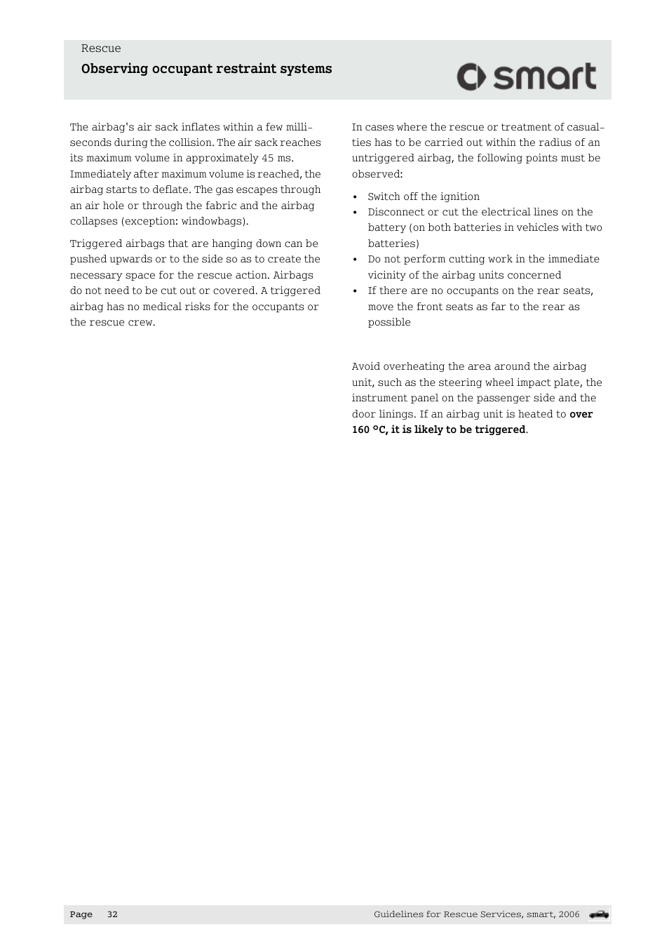 Observing occupant restraint systems | Smart Technologies smart forfour 454 User Manual | Page 33 / 44