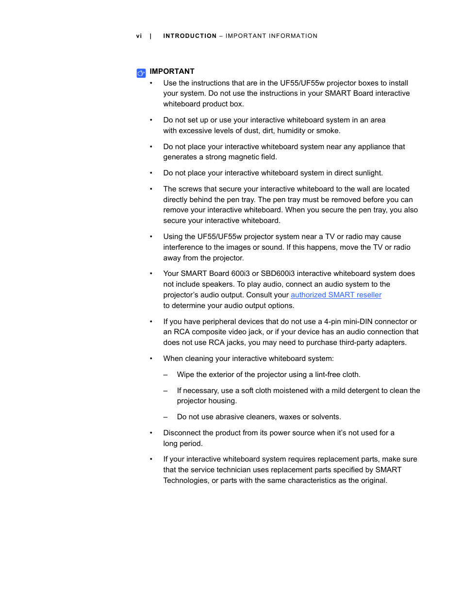 Smart Technologies 600i3 User Manual | Page 8 / 86