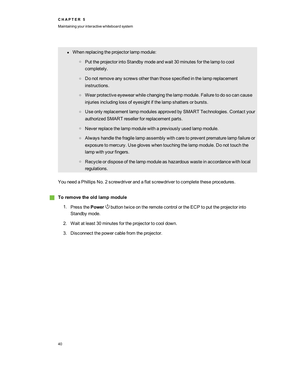 Smart Technologies SMART Board 800i5-SMP User Manual | Page 52 / 106