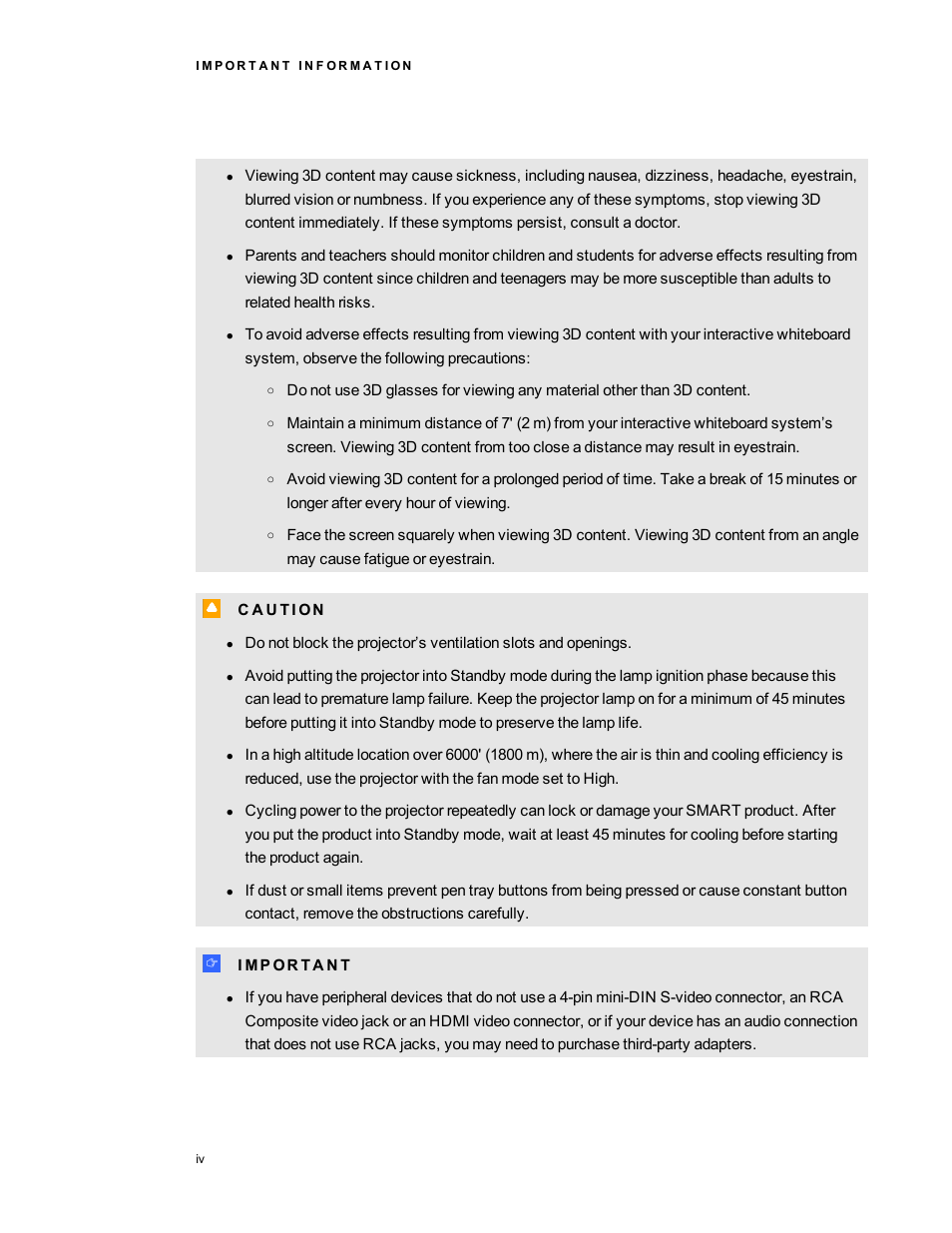 Smart Technologies SMART Board 800i5-SMP User Manual | Page 6 / 106