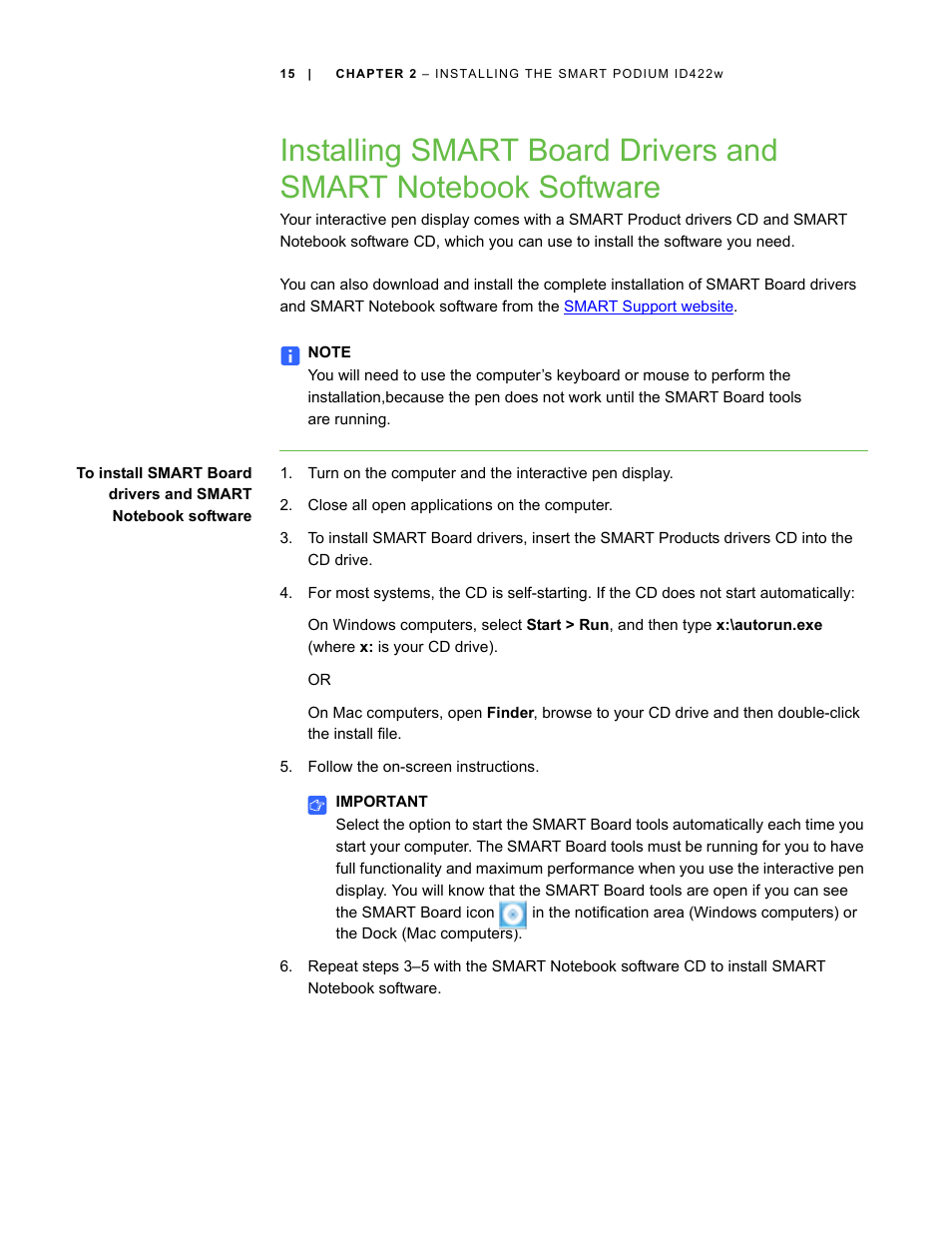 Smart Technologies ID422w User Manual | Page 25 / 66