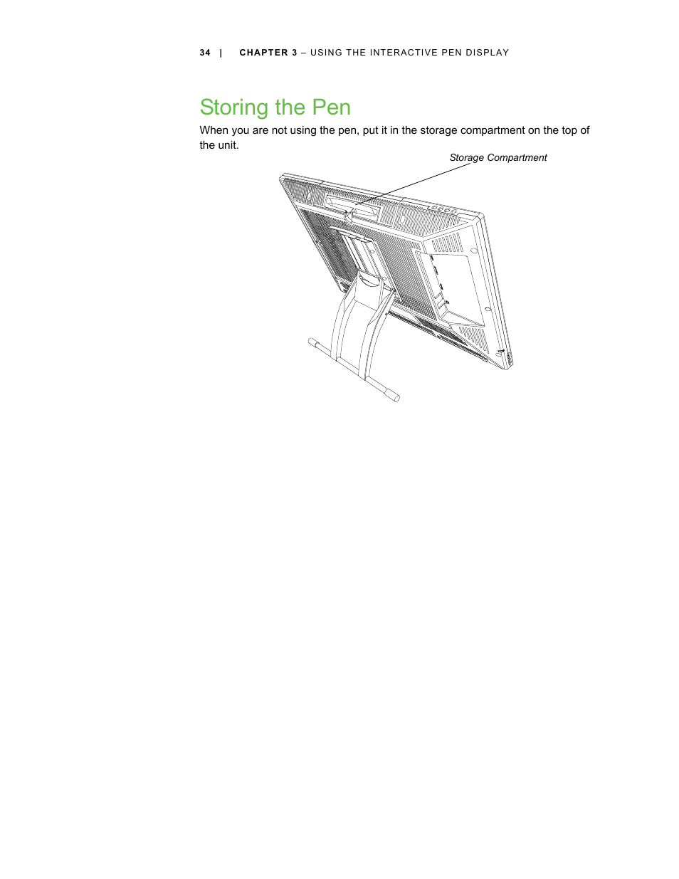 Storing the pen | Smart Technologies ID422w User Manual | Page 44 / 66