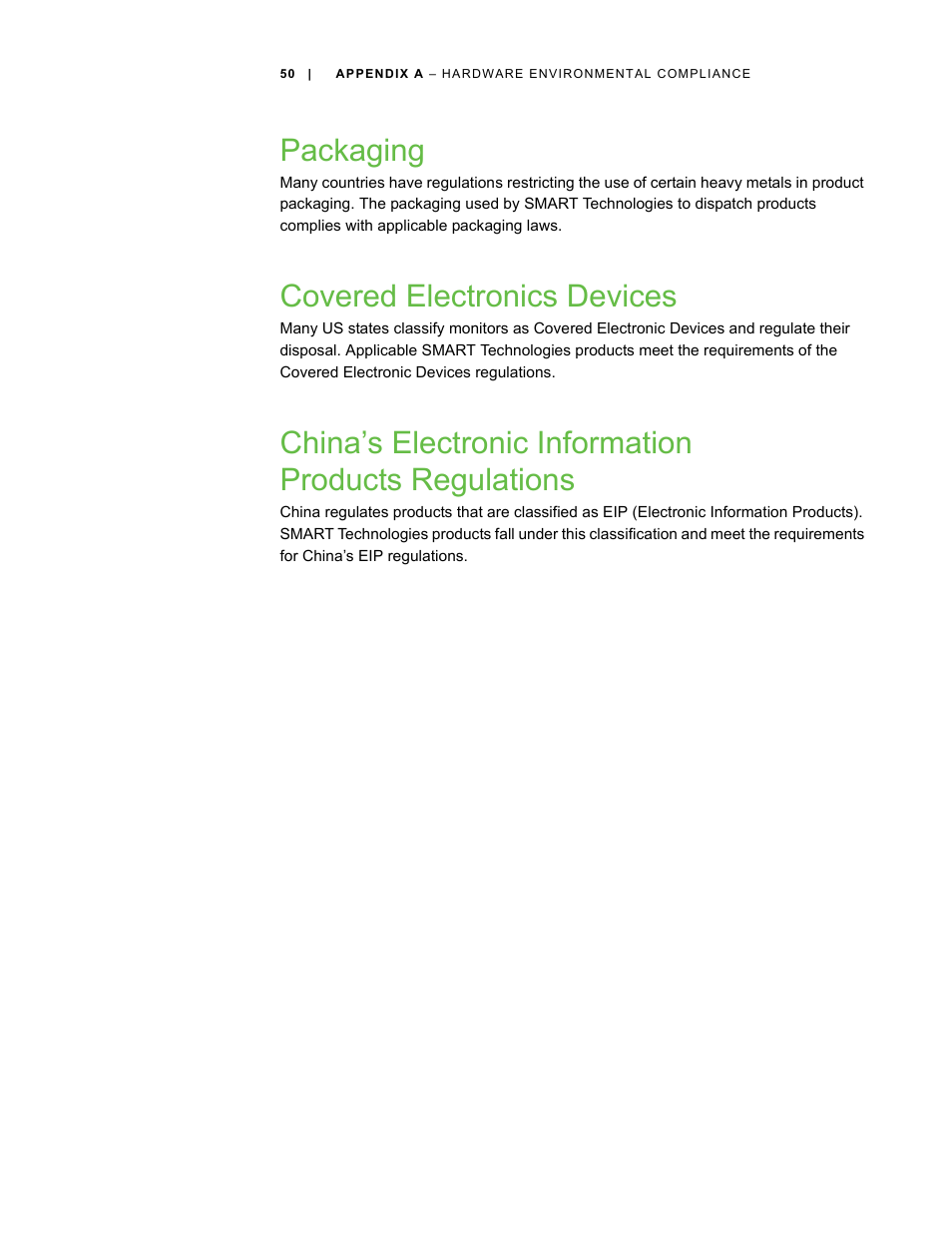 Packaging, Covered electronics devices | Smart Technologies ID422w User Manual | Page 60 / 66