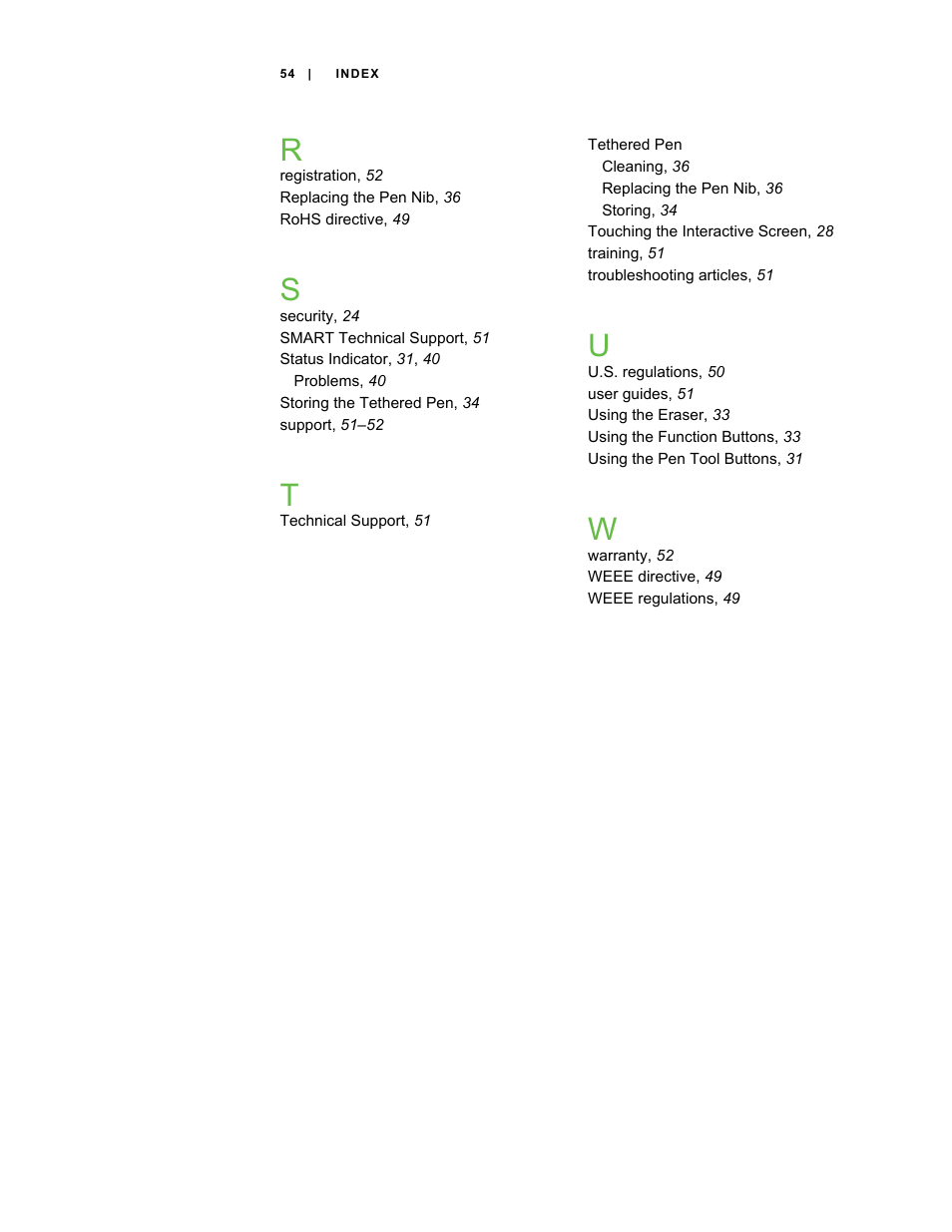 Smart Technologies ID422w User Manual | Page 64 / 66