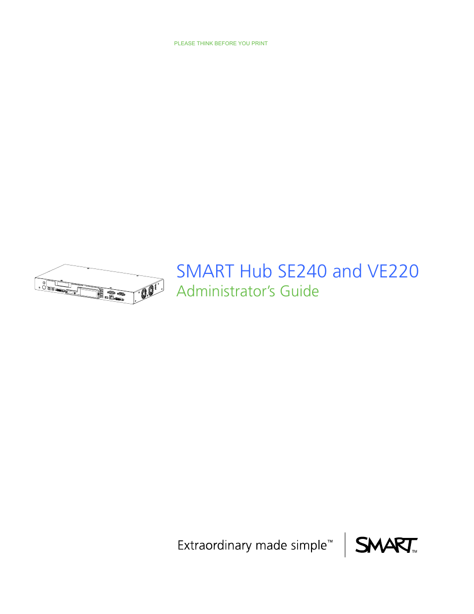 Smart Technologies SMART Hub SE240 User Manual | 58 pages