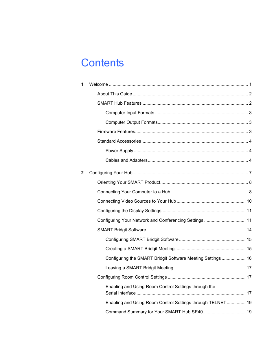 Smart Technologies SMART Hub SE240 User Manual | Page 3 / 58