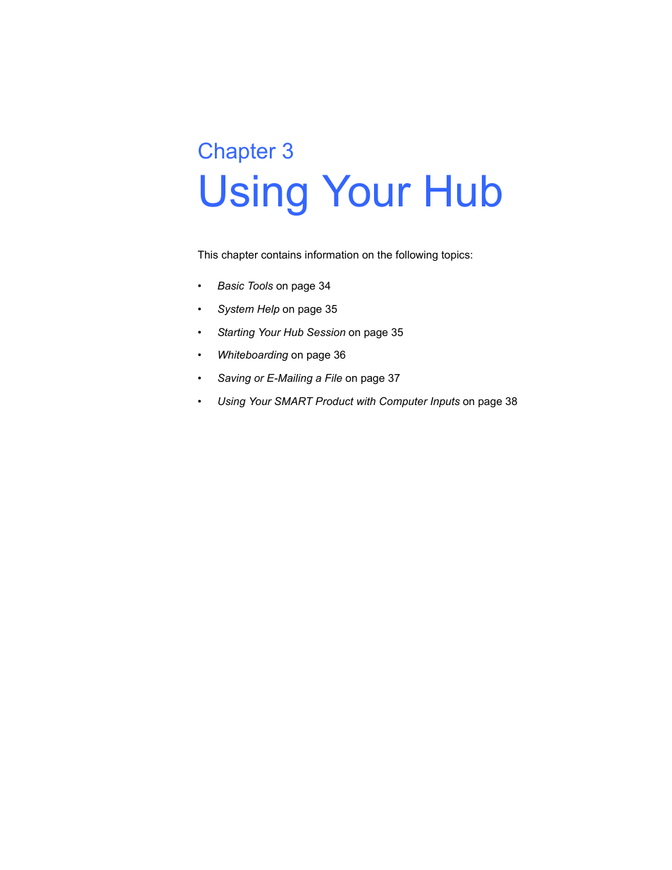 Using your hub, Chapter 3 | Smart Technologies SMART Hub SE240 User Manual | Page 39 / 58