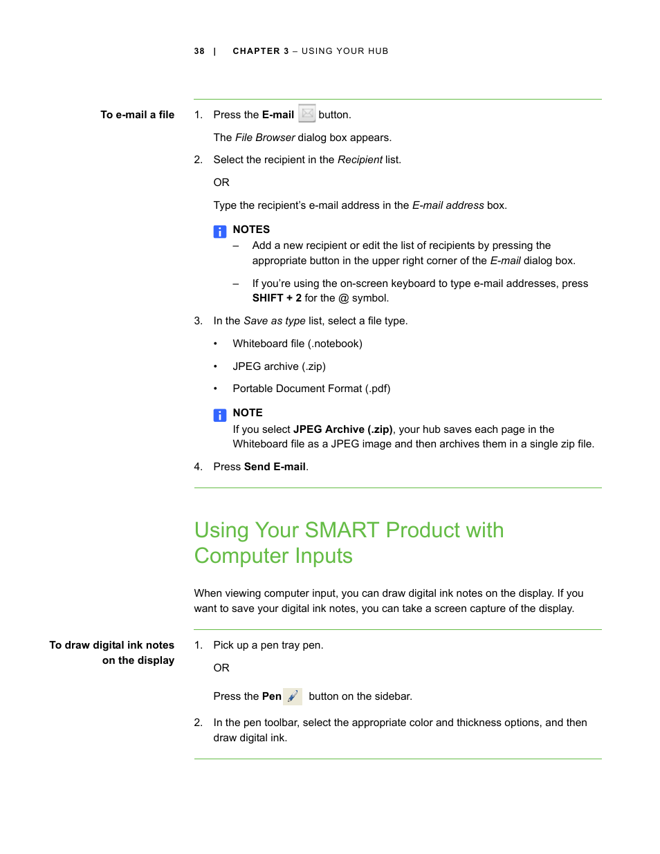 Using your smart product with computer inputs | Smart Technologies SMART Hub SE240 User Manual | Page 44 / 58