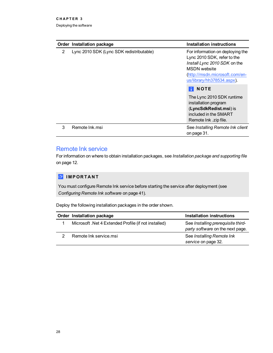 Remote ink service | Smart Technologies SMART Meeting Pro 3.1 User Manual | Page 34 / 94