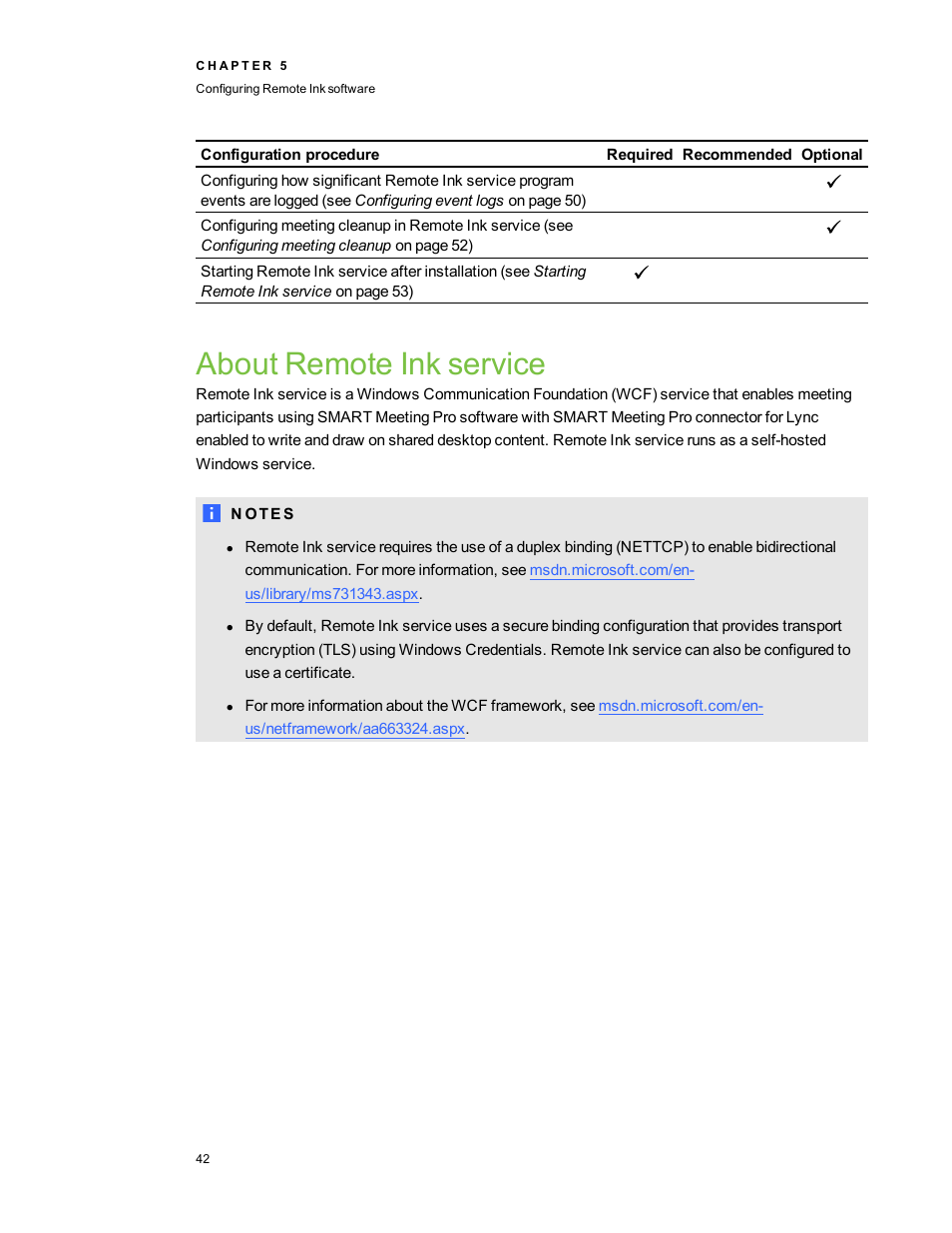 About remote ink service | Smart Technologies SMART Meeting Pro 3.1 User Manual | Page 48 / 94