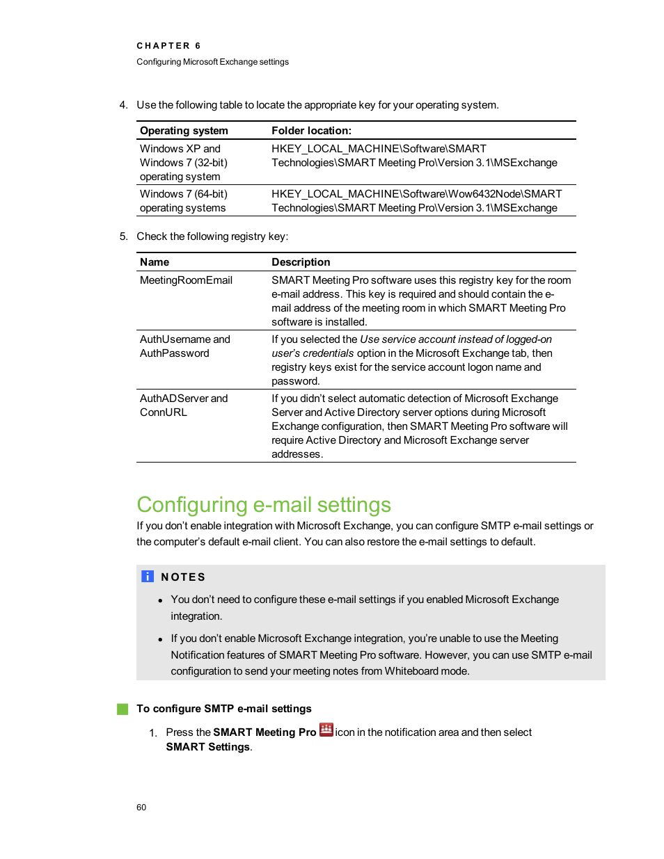 Configuring e-mail settings | Smart Technologies SMART Meeting Pro 3.1 User Manual | Page 66 / 94