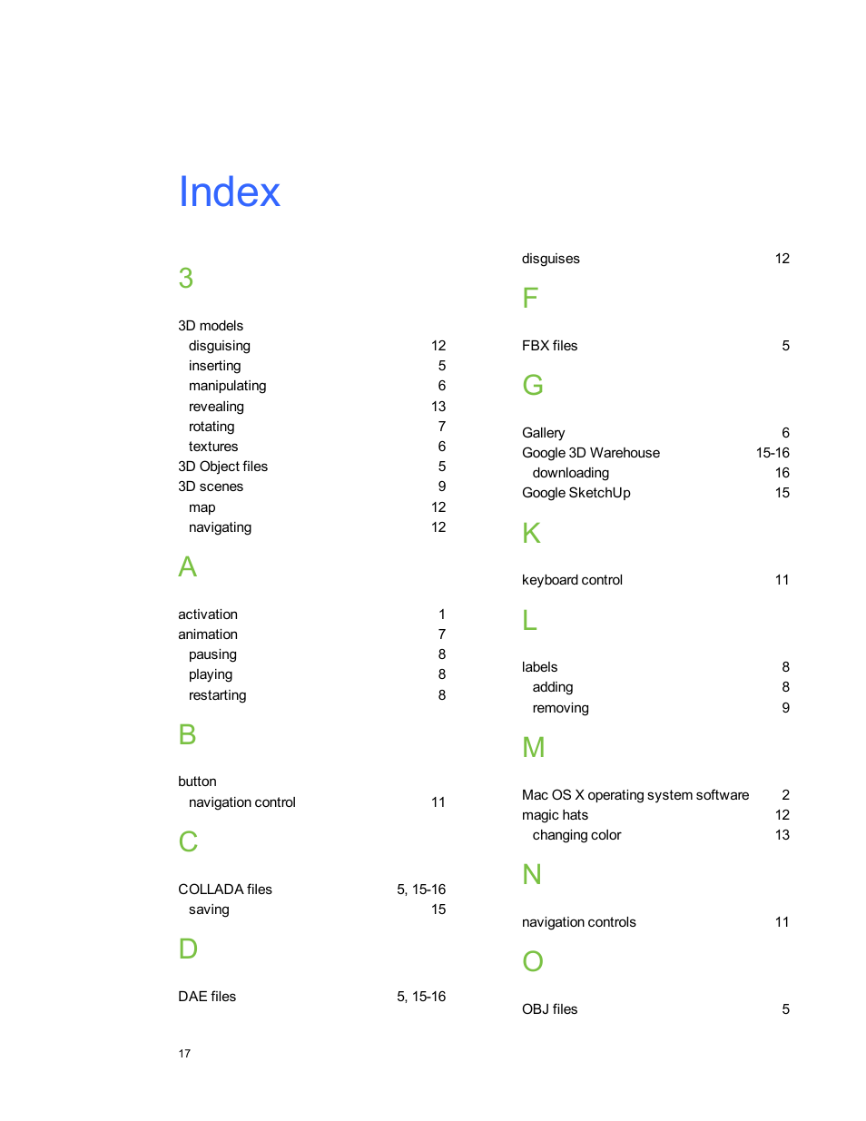 Index | Smart Technologies Smart Notebook 3D Tools User Manual | Page 21 / 24