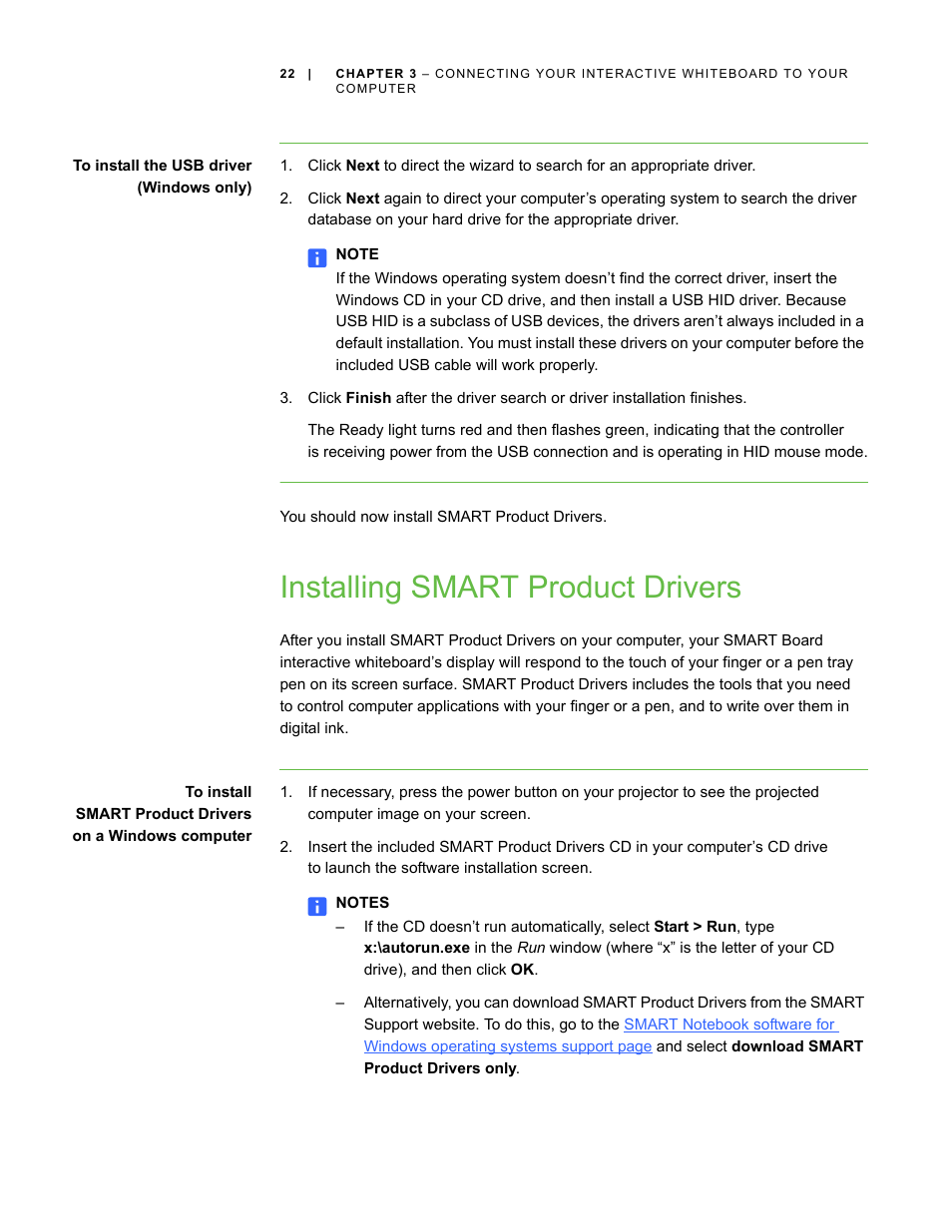 Installing smart product drivers | Smart Technologies SMART Board D600 User Manual | Page 30 / 68