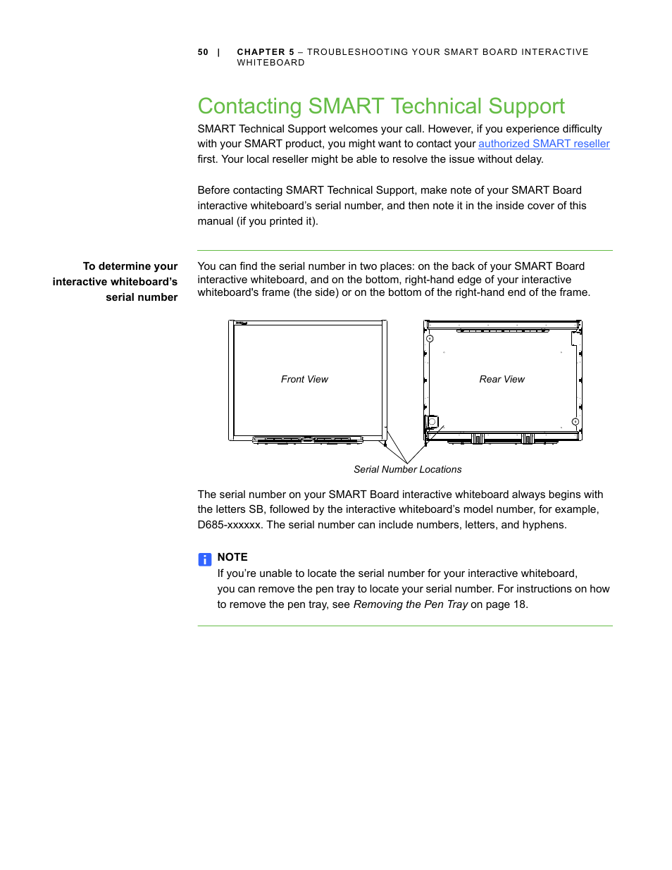 Contacting smart technical support | Smart Technologies SMART Board D600 User Manual | Page 58 / 68