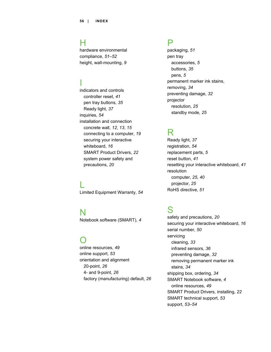 Smart Technologies SMART Board D600 User Manual | Page 64 / 68