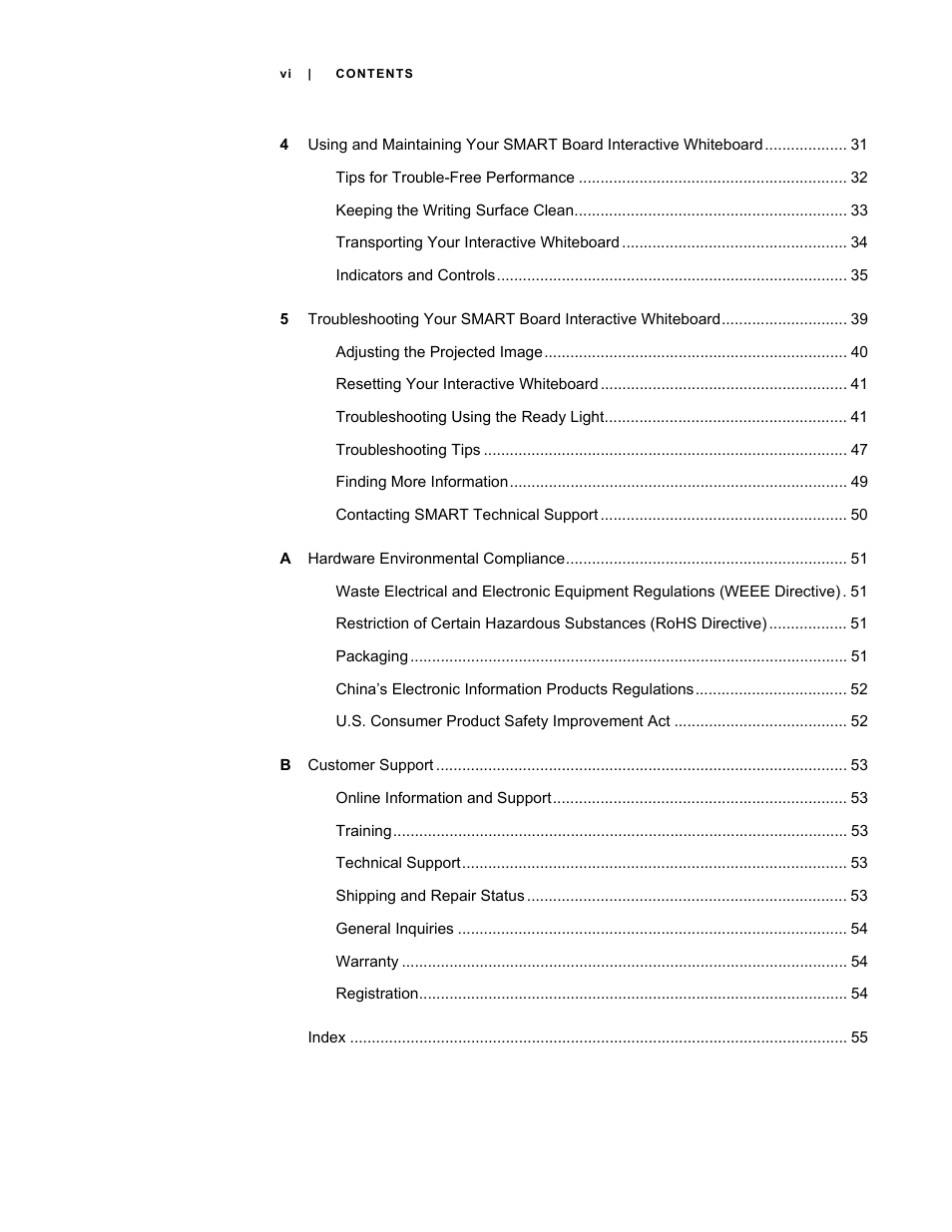 Smart Technologies SMART Board D600 User Manual | Page 8 / 68